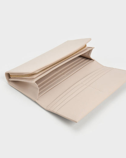 CHARLES & KEITH Exclusive / Muriel Front Flap Long Wallet - Oat