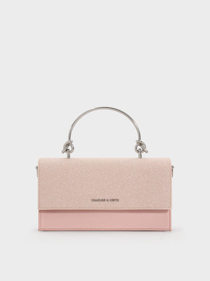 CHARLES & KEITH Special Offer / Kristine Glittered Wallet On Chain - Pink