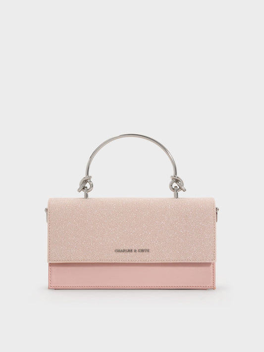CHARLES & KEITH Special Offer / Kristine Glittered Wallet On Chain - Pink