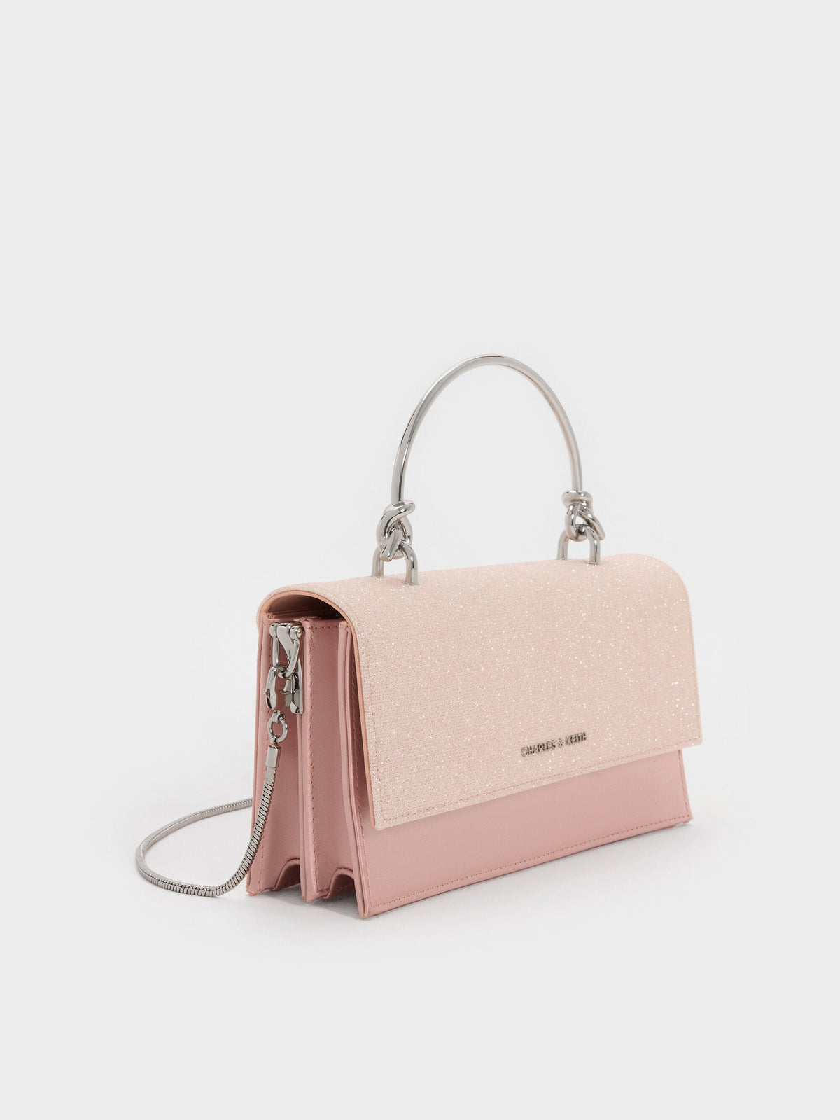 CHARLES & KEITH Special Offer / Kristine Glittered Wallet On Chain - Pink