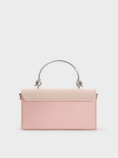 CHARLES & KEITH Special Offer / Kristine Glittered Wallet On Chain - Pink