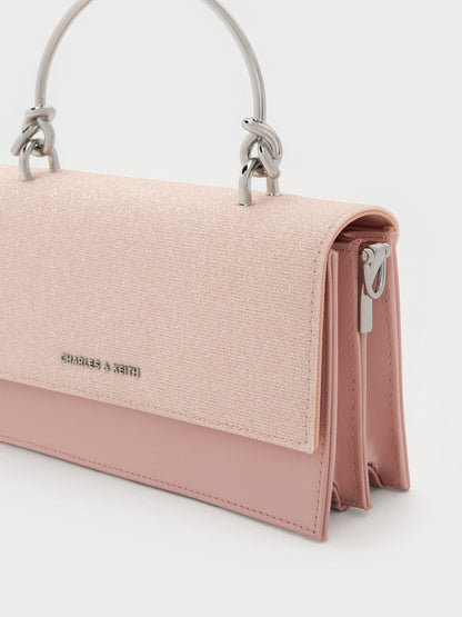 CHARLES & KEITH Special Offer / Kristine Glittered Wallet On Chain - Pink