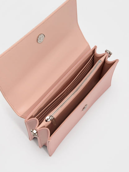 CHARLES & KEITH Special Offer / Kristine Glittered Wallet On Chain - Pink