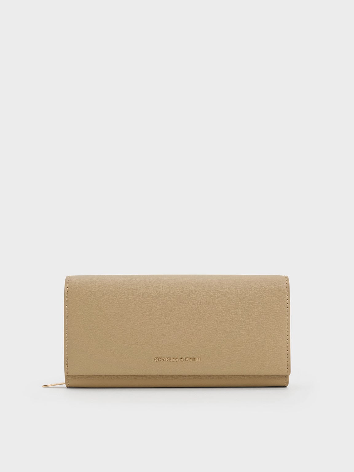 CHARLES & KEITH Discount / Muriel Front Flap Long Wallet - Sand