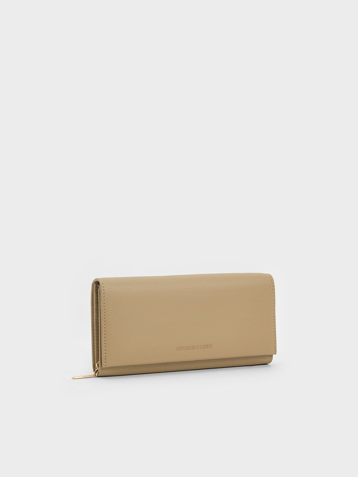 CHARLES & KEITH Discount / Muriel Front Flap Long Wallet - Sand