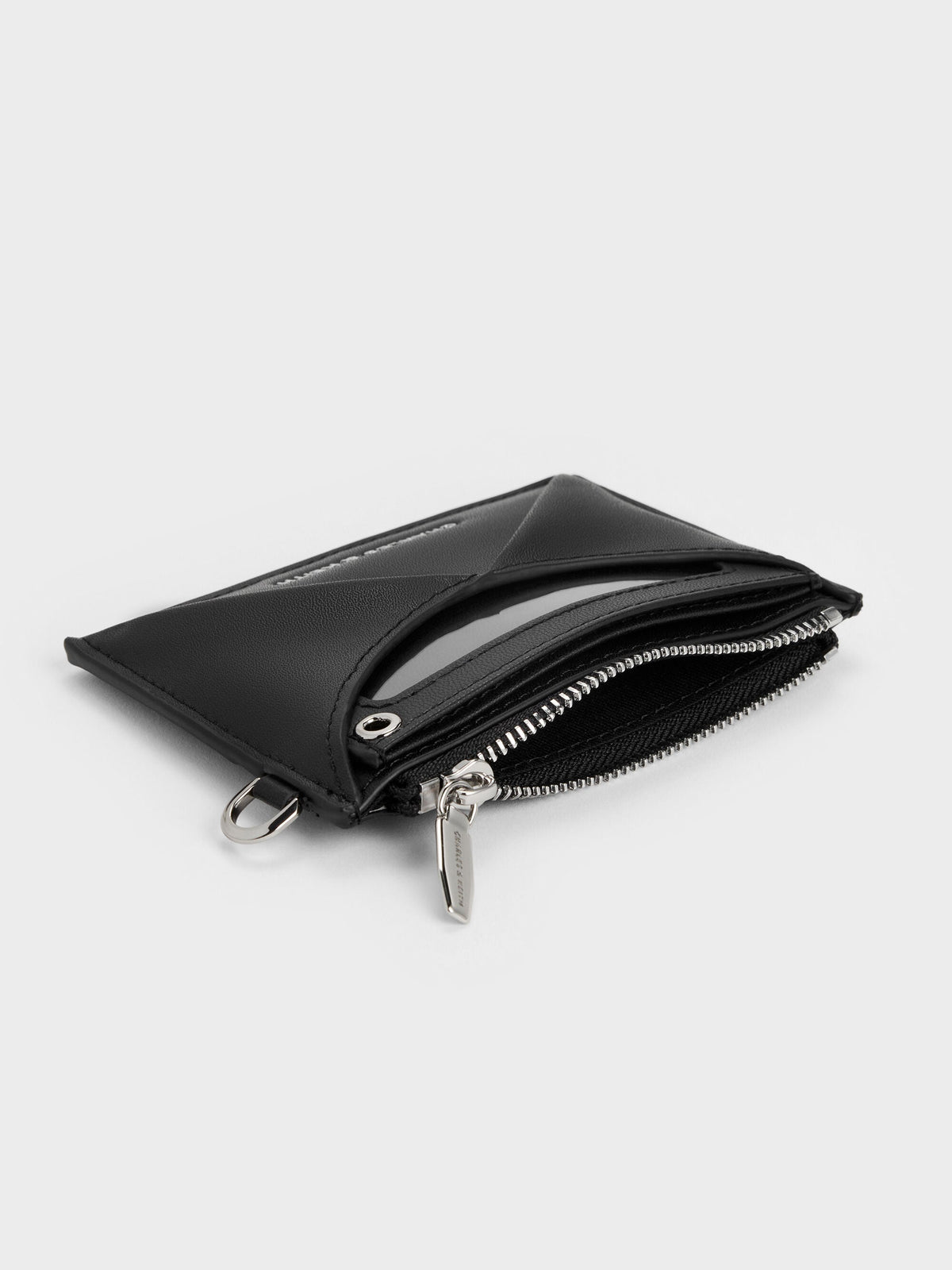 CHARLES & KEITH Best Seller / Hazel Bow Panelled Card Holder - Noir