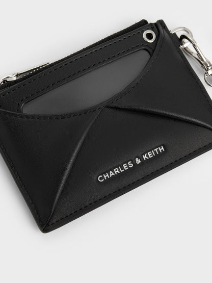 CHARLES & KEITH Best Seller / Hazel Bow Panelled Card Holder - Noir