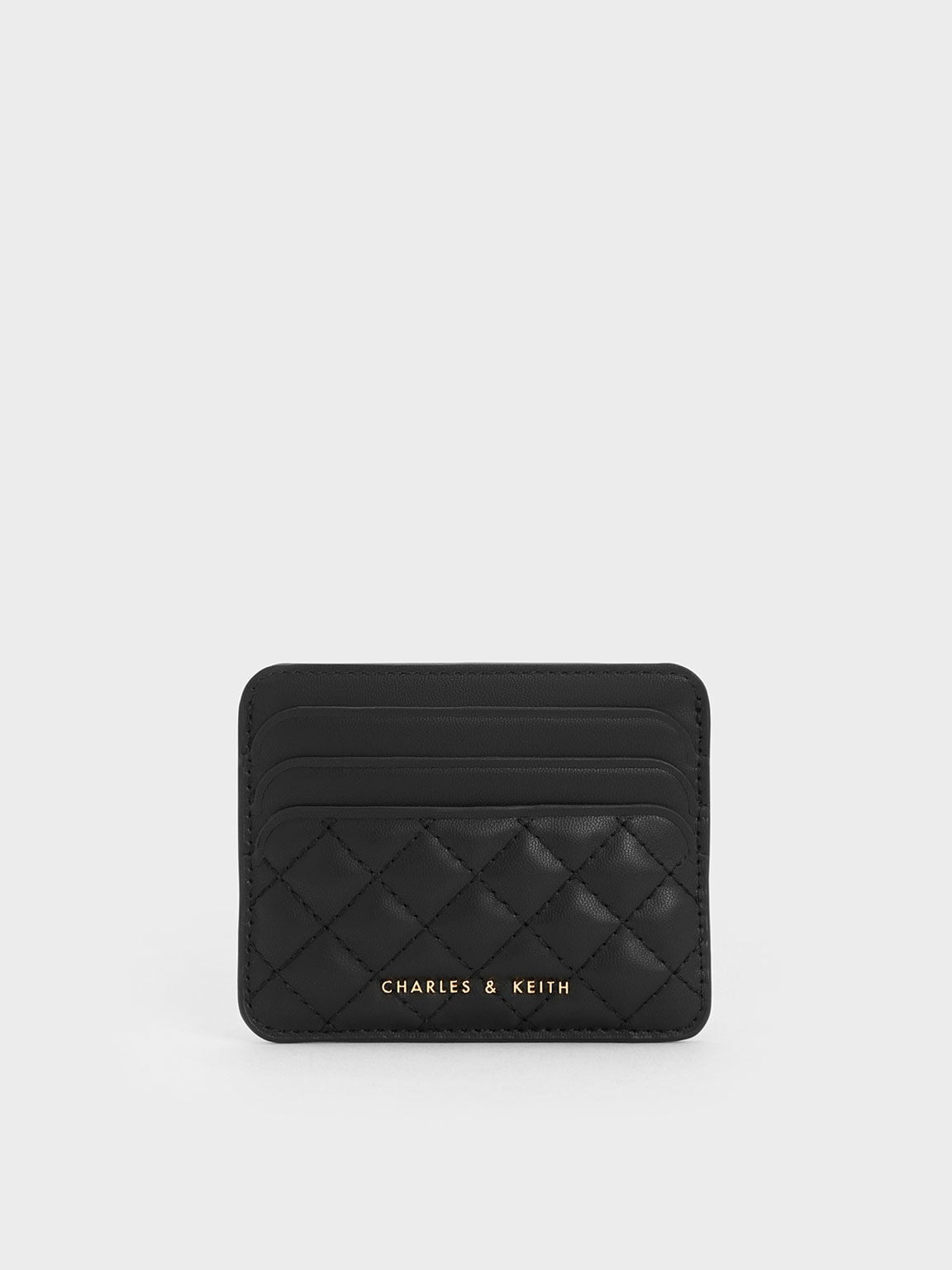 CHARLES & KEITH Customer Favorite / Cleo Quilted Card Holder - Black