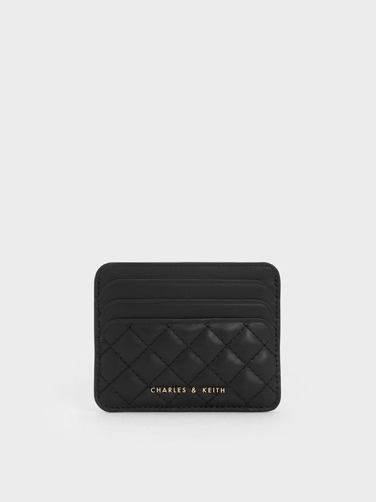 CHARLES & KEITH Customer Favorite / Cleo Quilted Card Holder - Black