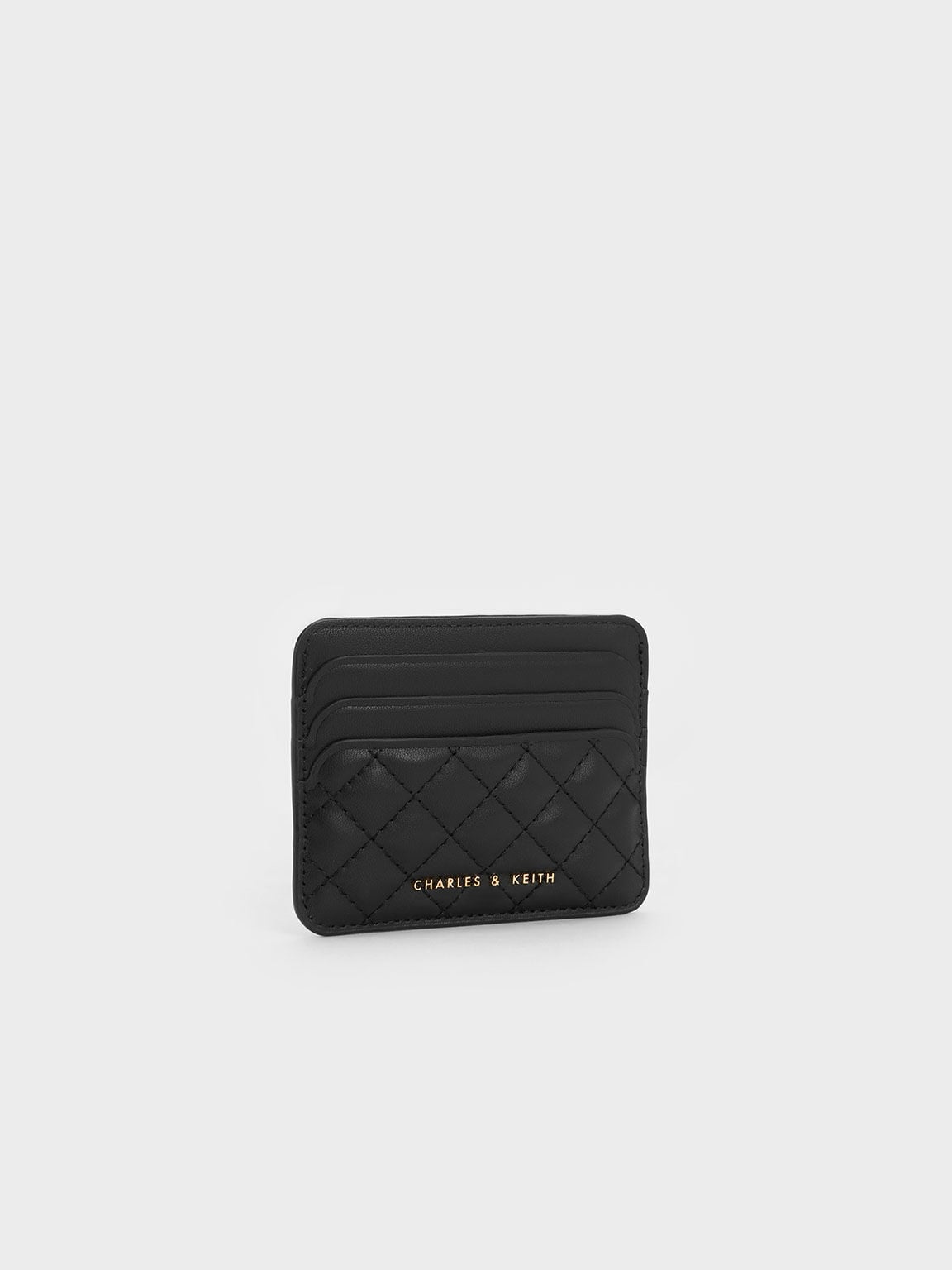 CHARLES & KEITH Customer Favorite / Cleo Quilted Card Holder - Black