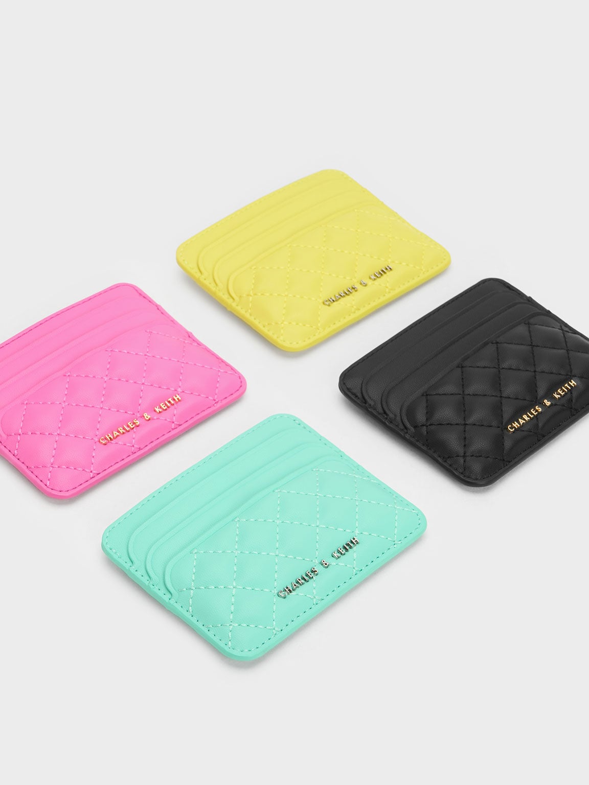 CHARLES & KEITH Customer Favorite / Cleo Quilted Card Holder - Black