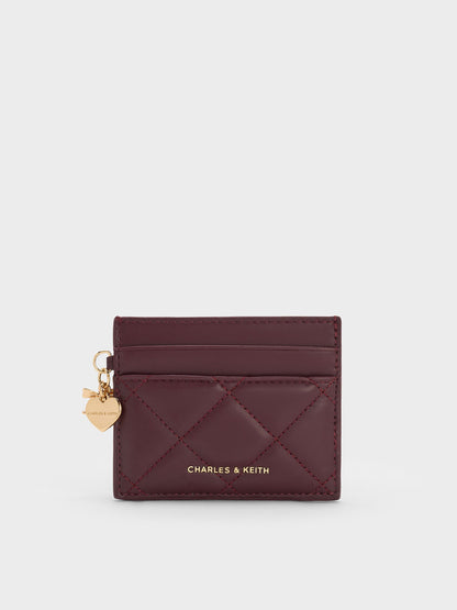 CHARLES & KEITH Signature / Arrietty Quilted Card Holder - Wineberry Red