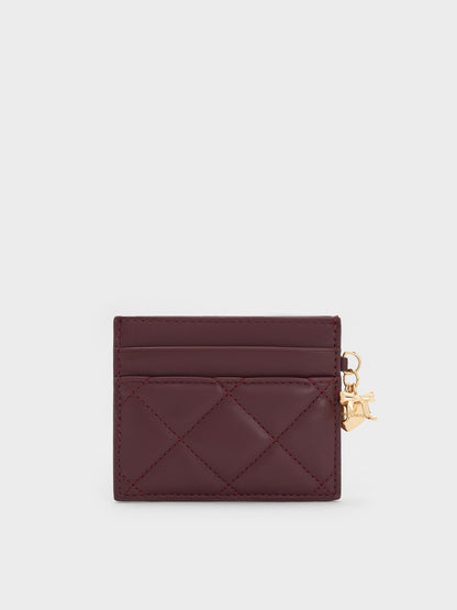 CHARLES & KEITH Signature / Arrietty Quilted Card Holder - Wineberry Red
