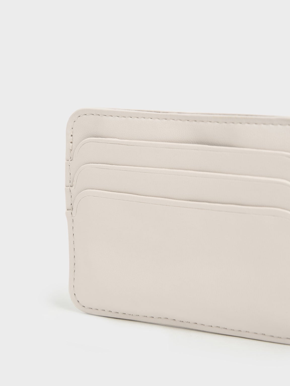 CHARLES & KEITH Top Pick / Cleo Quilted Card Holder - Ivory