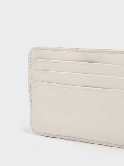 CHARLES & KEITH Top Pick / Cleo Quilted Card Holder - Ivory