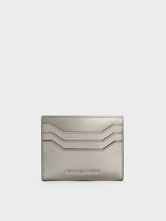 CHARLES & KEITH Smart Buy / Carli Metallic Multi-Slot Card Holder - Pewter