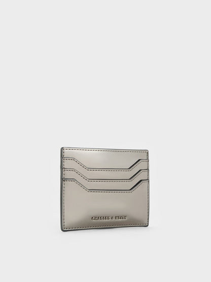 CHARLES & KEITH Smart Buy / Carli Metallic Multi-Slot Card Holder - Pewter