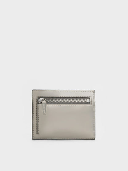 CHARLES & KEITH Smart Buy / Carli Metallic Multi-Slot Card Holder - Pewter