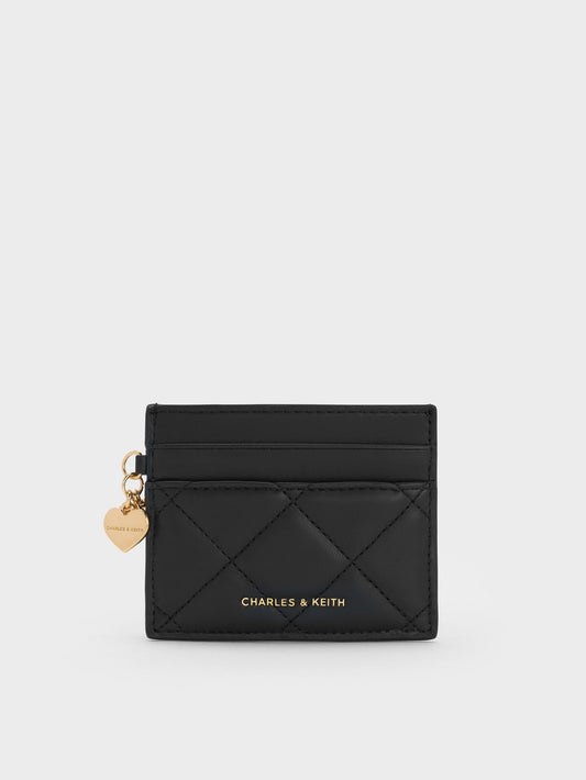 CHARLES & KEITH Latest / Arrietty Quilted Card Holder - Black