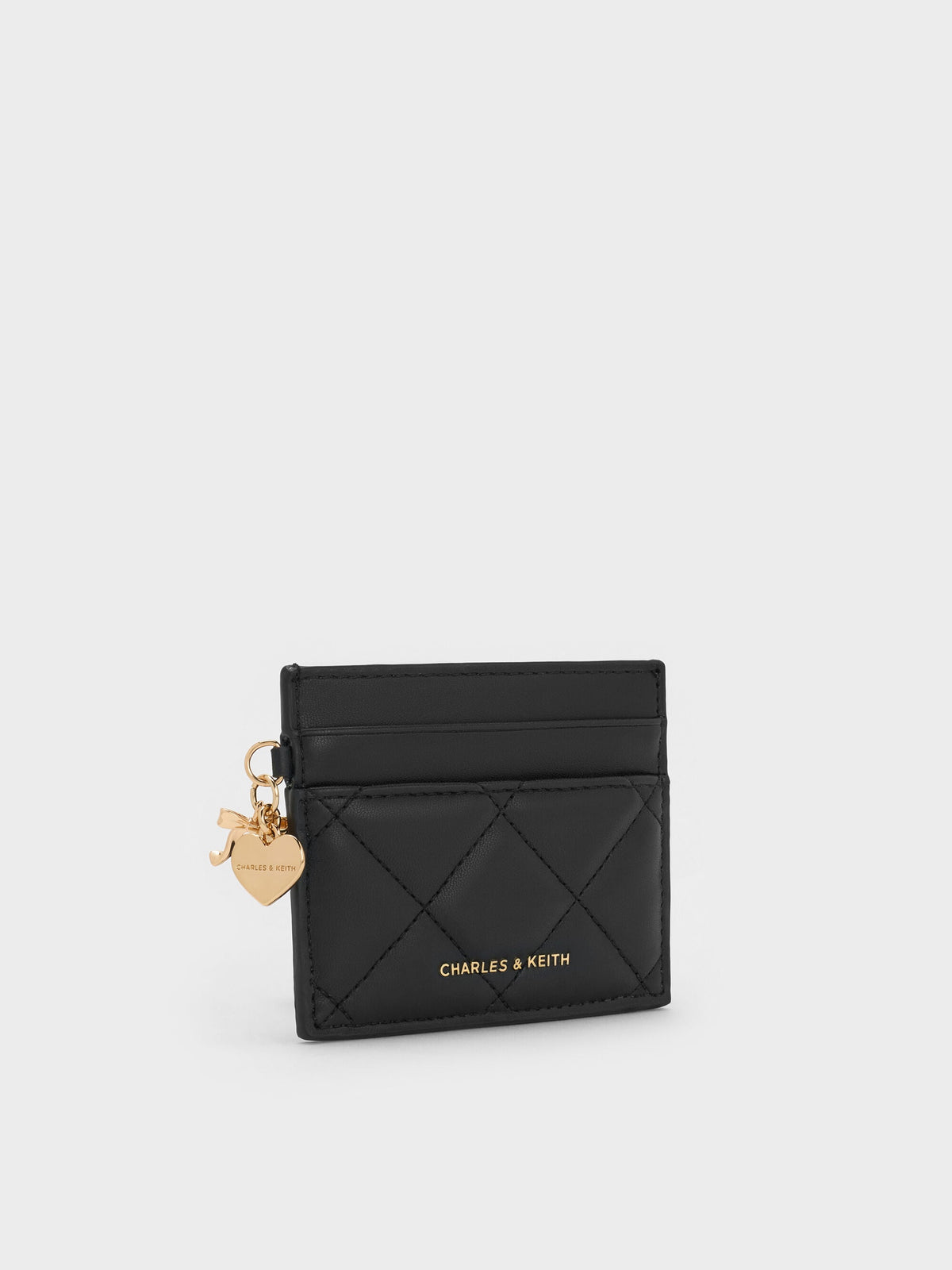 CHARLES & KEITH Latest / Arrietty Quilted Card Holder - Black