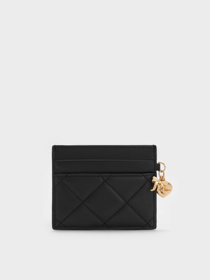 CHARLES & KEITH Latest / Arrietty Quilted Card Holder - Black