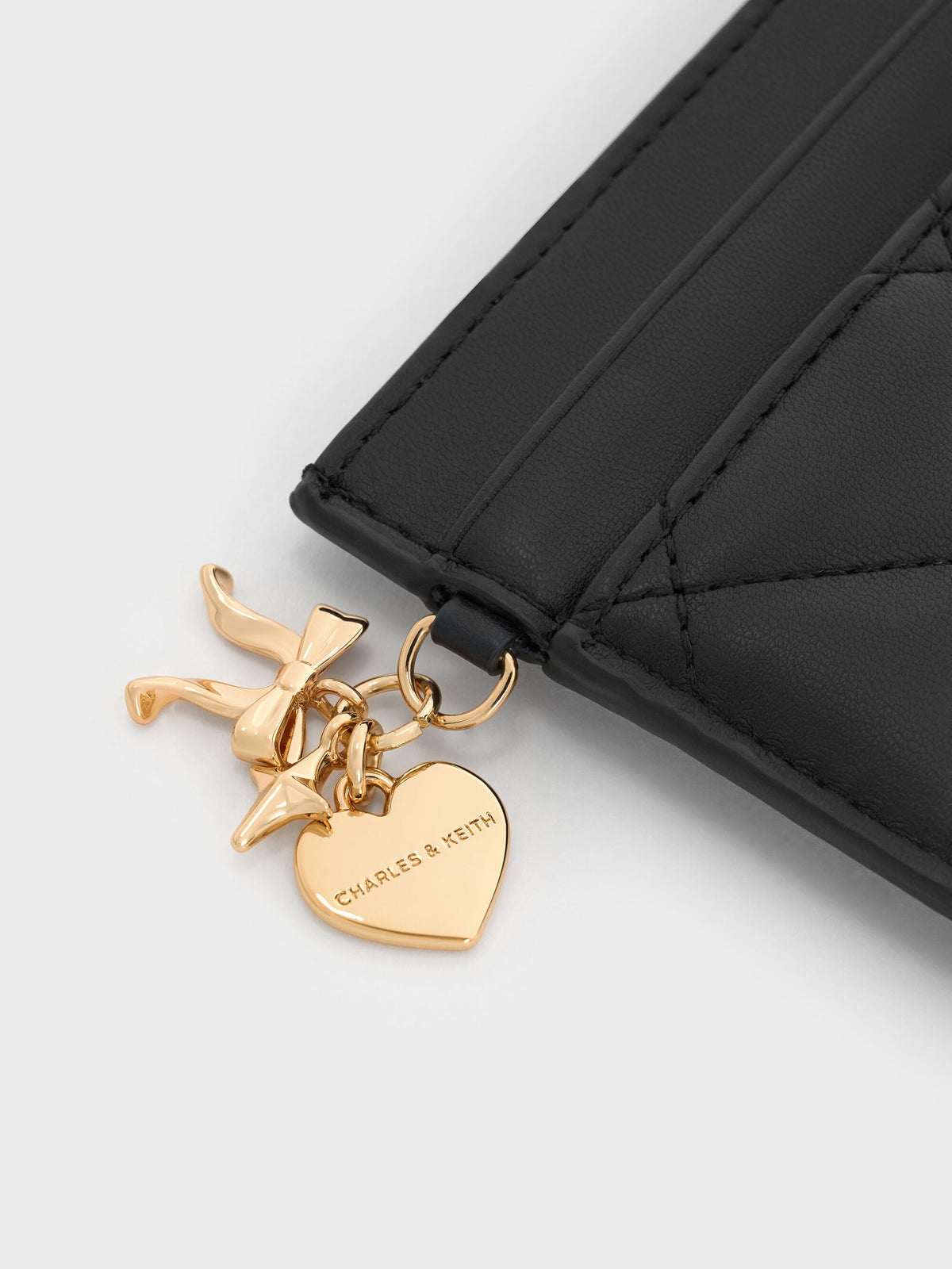 CHARLES & KEITH Latest / Arrietty Quilted Card Holder - Black
