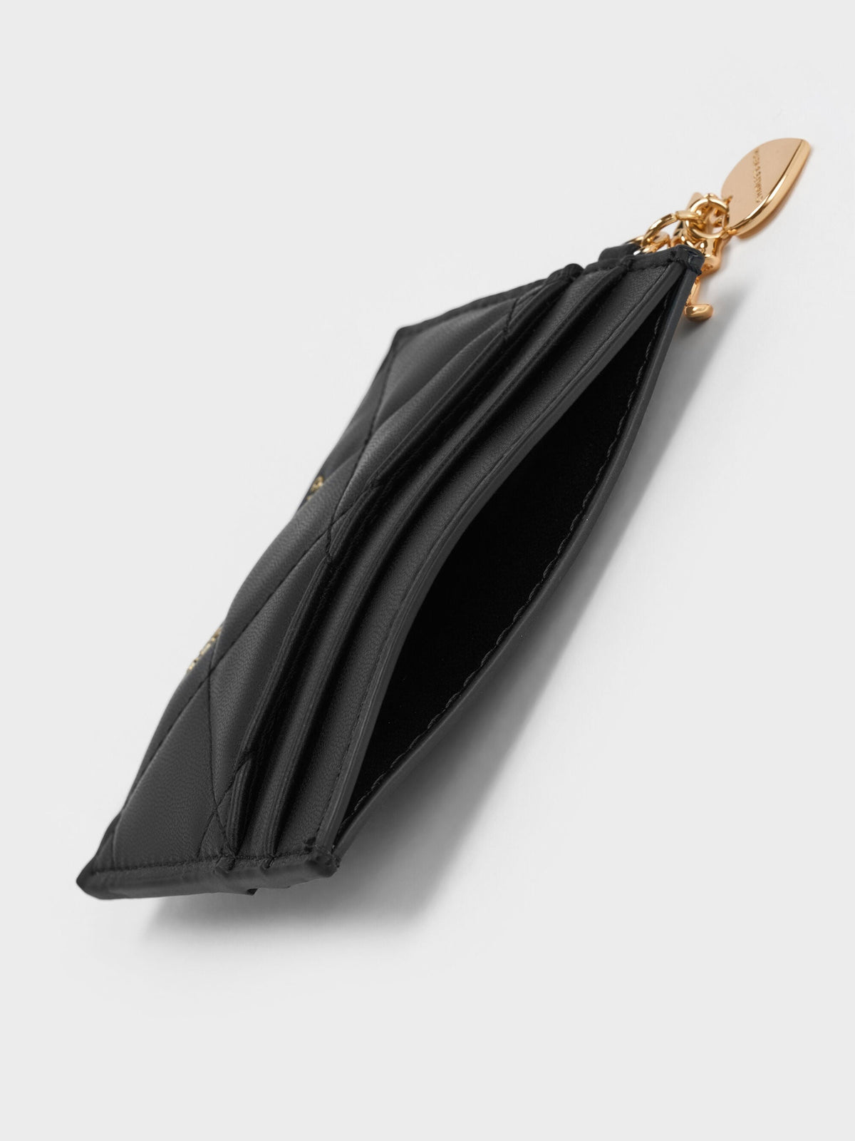 CHARLES & KEITH Latest / Arrietty Quilted Card Holder - Black