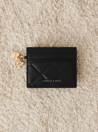 CHARLES & KEITH Latest / Arrietty Quilted Card Holder - Black