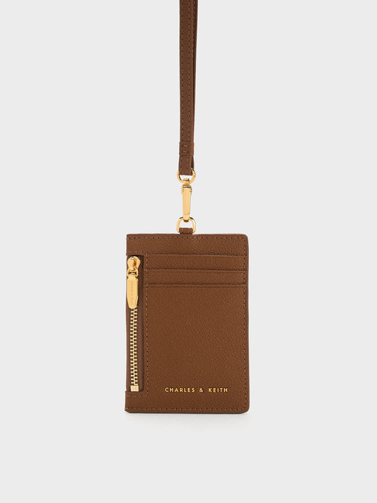 CHARLES & KEITH Trending / Twilia Card Holder With Lanyard - Chocolate