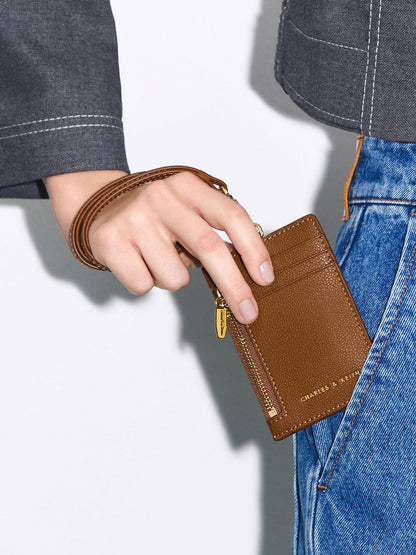 CHARLES & KEITH Trending / Twilia Card Holder With Lanyard - Chocolate