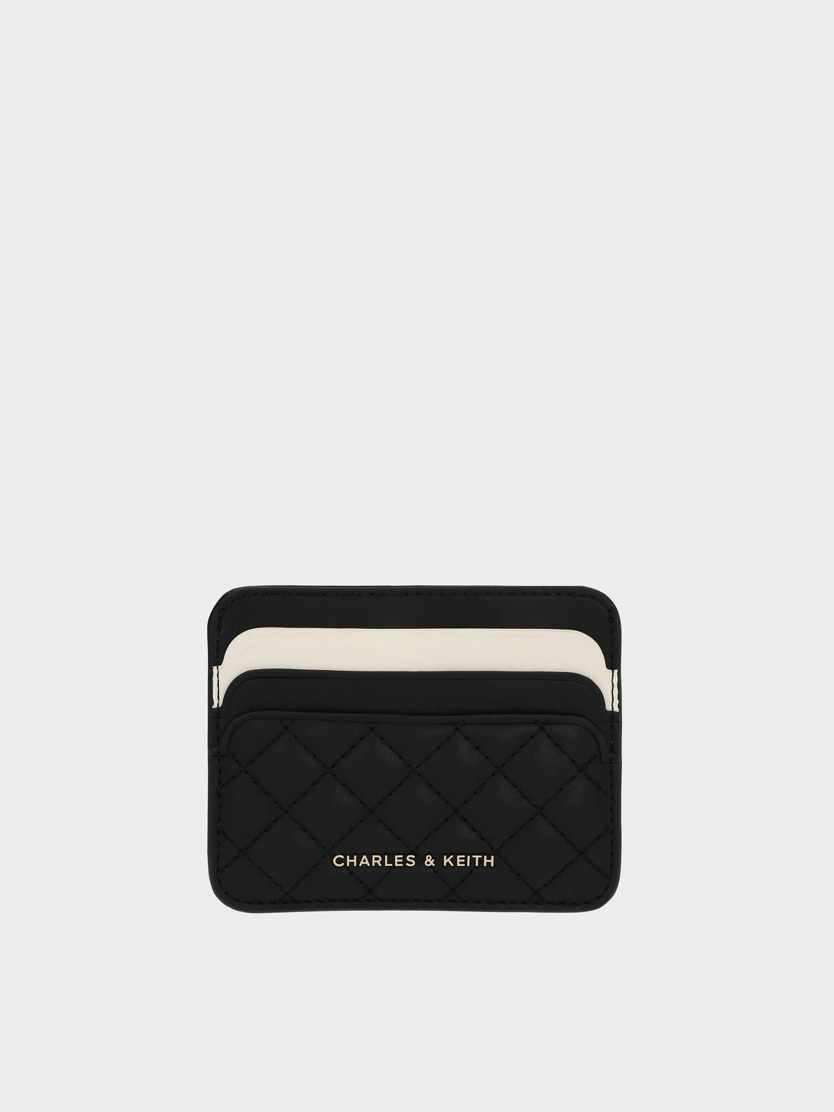 CHARLES & KEITH Best Price / Cleo Two-Tone Quilted Card Holder - Midnight Black