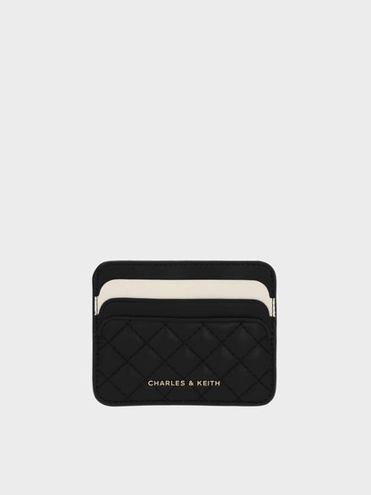 CHARLES & KEITH Best Price / Cleo Two-Tone Quilted Card Holder - Midnight Black