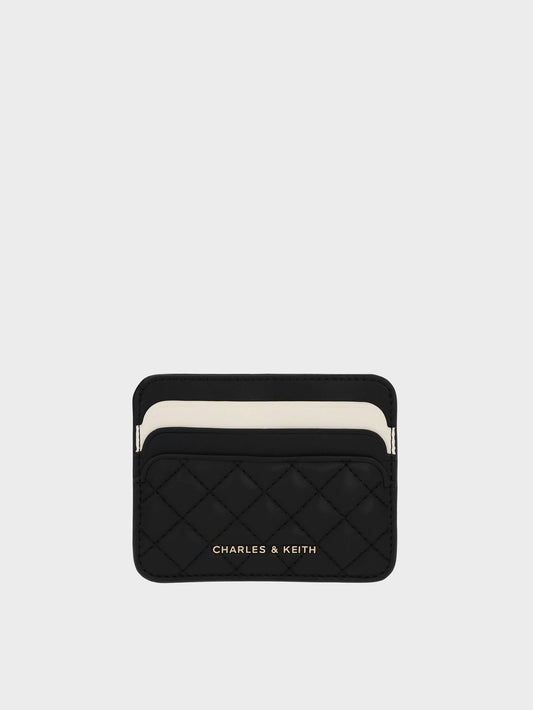 CHARLES & KEITH Best Price / Cleo Two-Tone Quilted Card Holder - Midnight Black