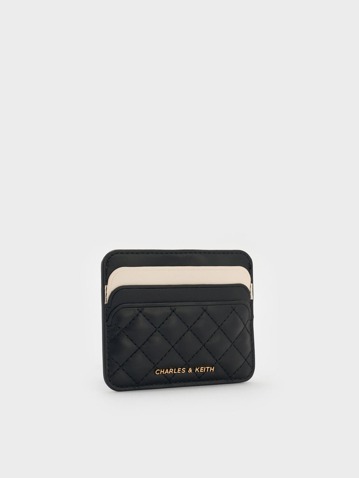 CHARLES & KEITH Best Price / Cleo Two-Tone Quilted Card Holder - Midnight Black