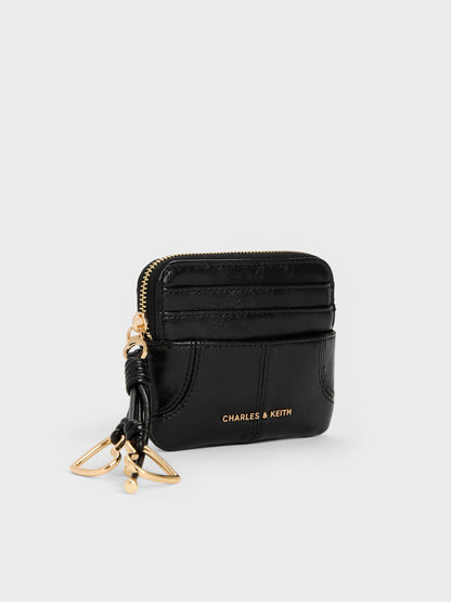 CHARLES & KEITH Great Value / Ciara Top-Zip Card Holder - Black