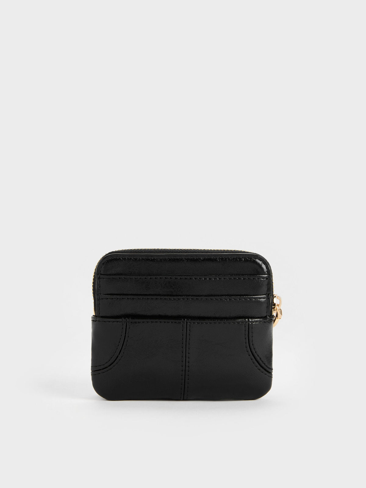 CHARLES & KEITH Great Value / Ciara Top-Zip Card Holder - Black