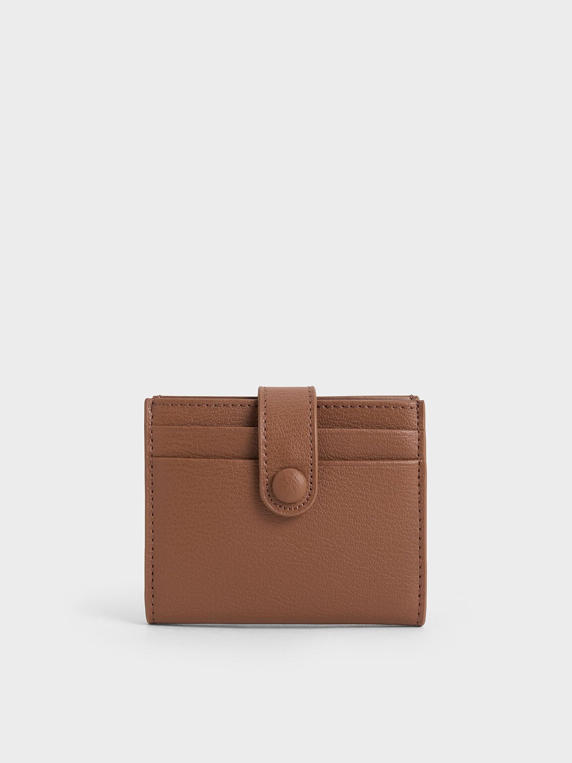 CHARLES & KEITH Trusted / Bliss Snap Button Card Holder - Chocolate