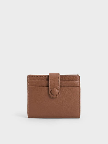 CHARLES & KEITH Trusted / Bliss Snap Button Card Holder - Chocolate