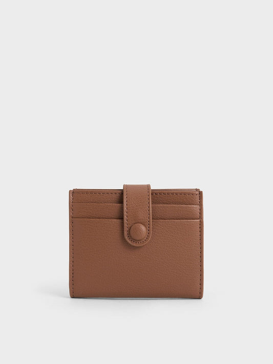 CHARLES & KEITH Trusted / Bliss Snap Button Card Holder - Chocolate