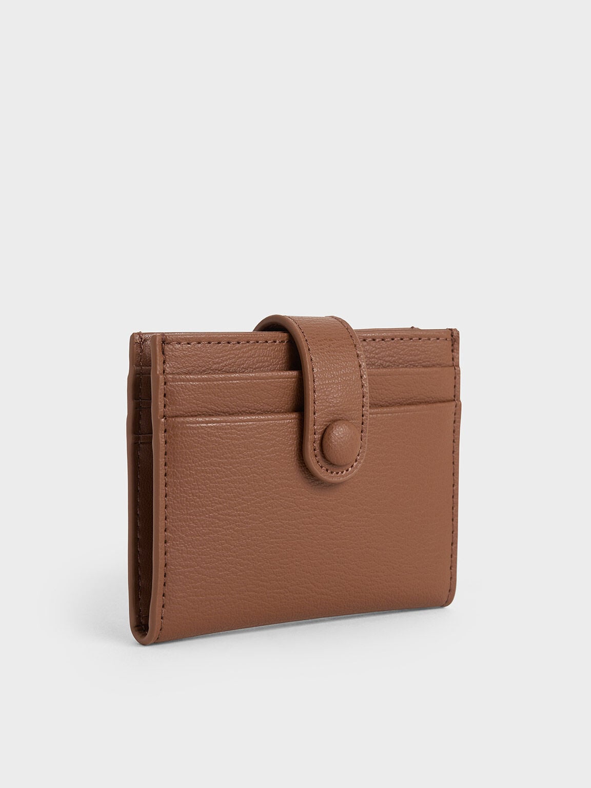 CHARLES & KEITH Trusted / Bliss Snap Button Card Holder - Chocolate