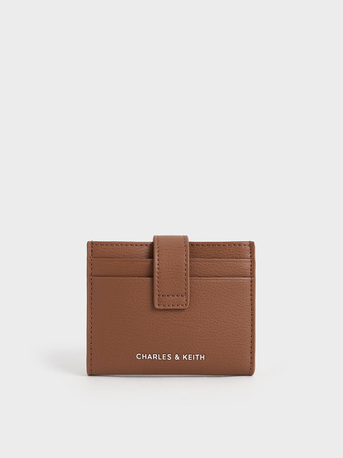 CHARLES & KEITH Trusted / Bliss Snap Button Card Holder - Chocolate