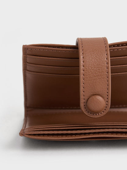 CHARLES & KEITH Trusted / Bliss Snap Button Card Holder - Chocolate