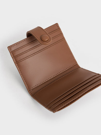 CHARLES & KEITH Trusted / Bliss Snap Button Card Holder - Chocolate