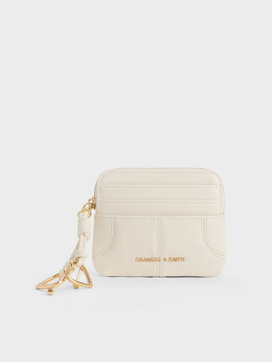 CHARLES & KEITH Best Price / Ciara Top-Zip Card Holder - Cream