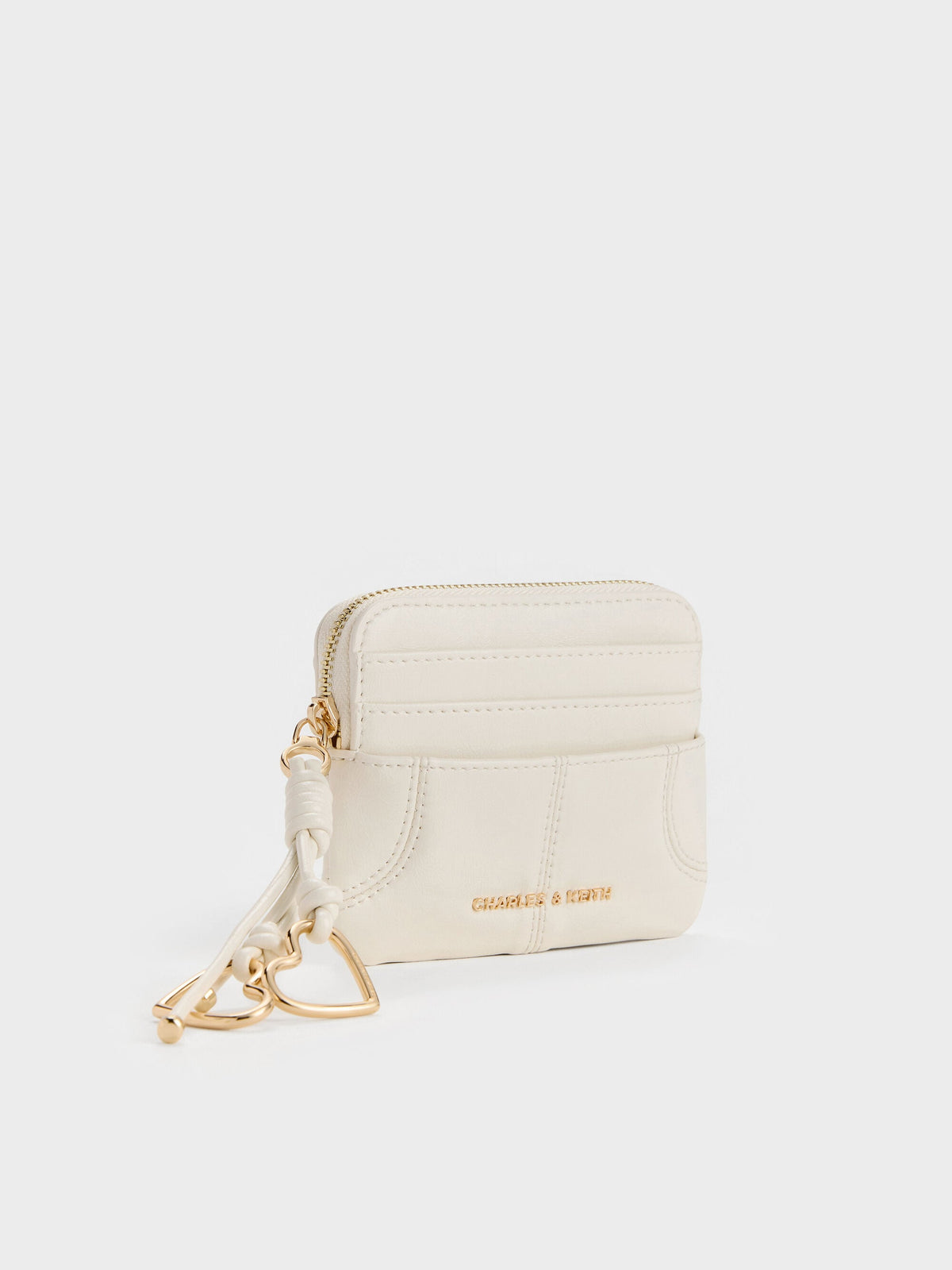 CHARLES & KEITH Best Price / Ciara Top-Zip Card Holder - Cream