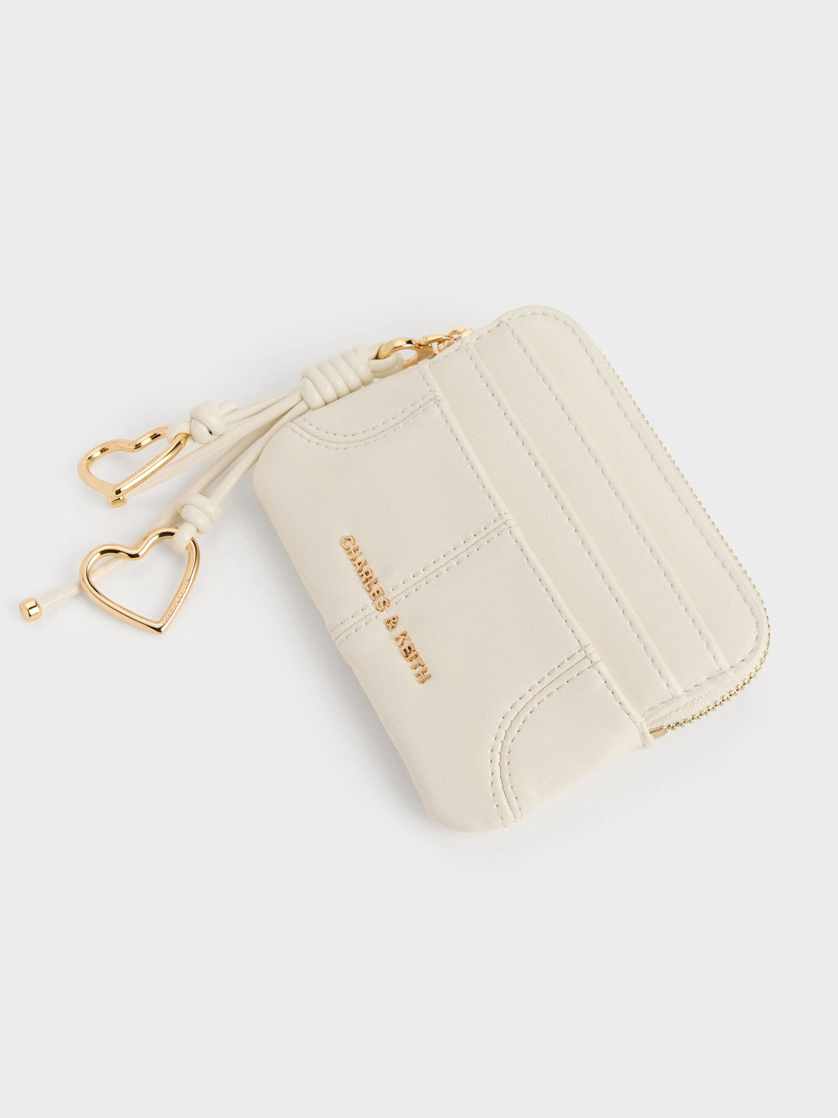 CHARLES & KEITH Best Price / Ciara Top-Zip Card Holder - Cream
