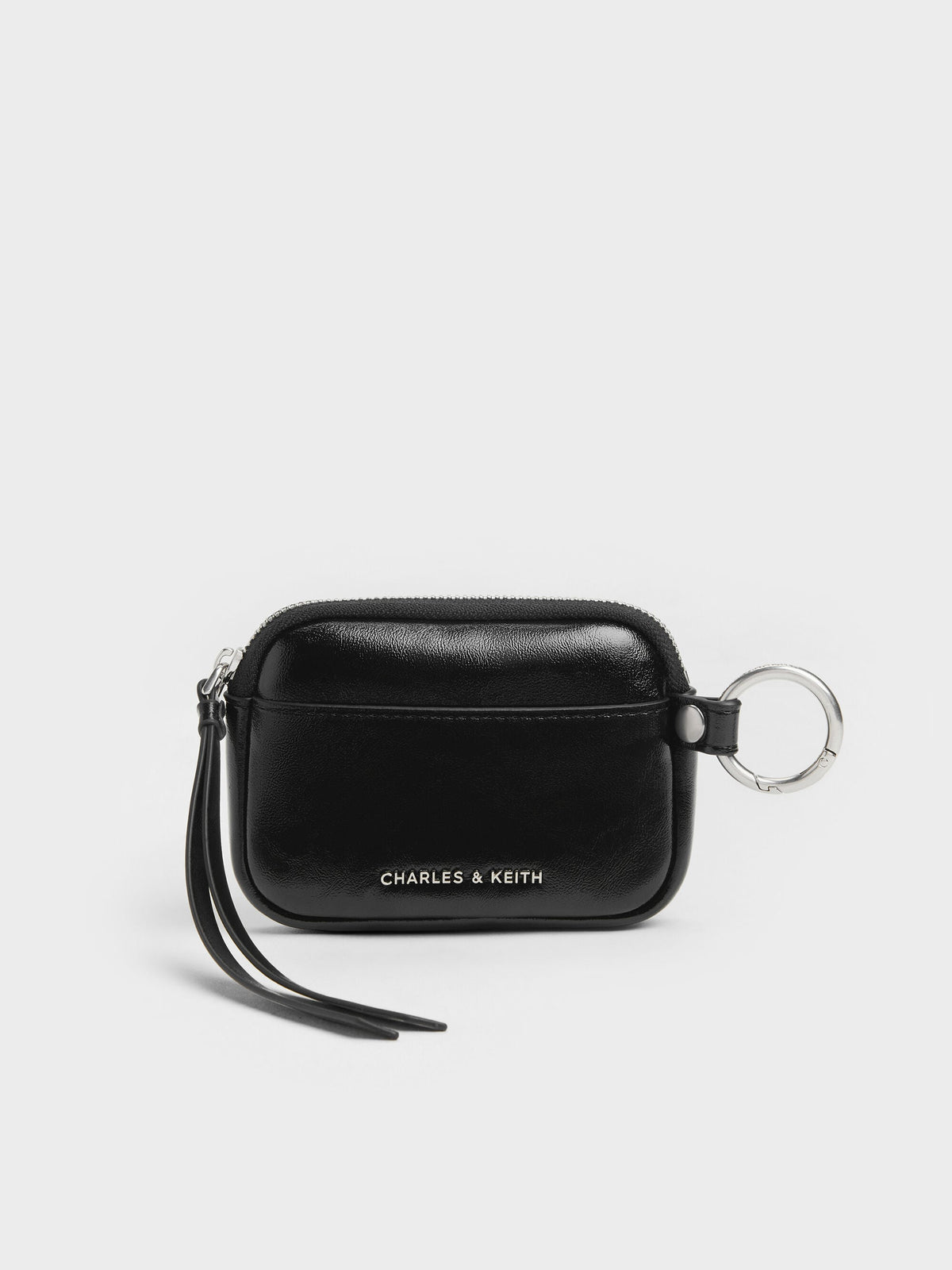 CHARLES & KEITH Hot Sale / Tatiana Zip-Around Card Holder - Noir