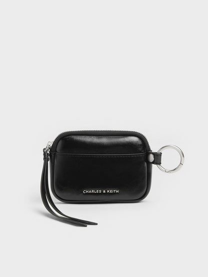 CHARLES & KEITH Hot Sale / Tatiana Zip-Around Card Holder - Noir