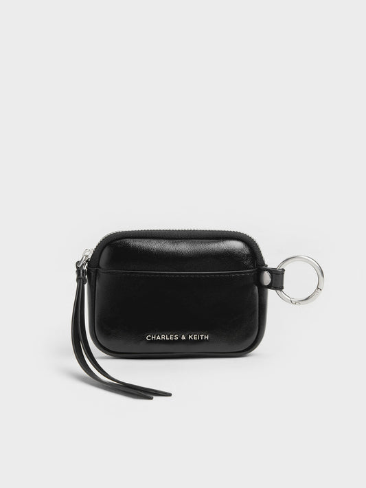 CHARLES & KEITH Hot Sale / Tatiana Zip-Around Card Holder - Noir