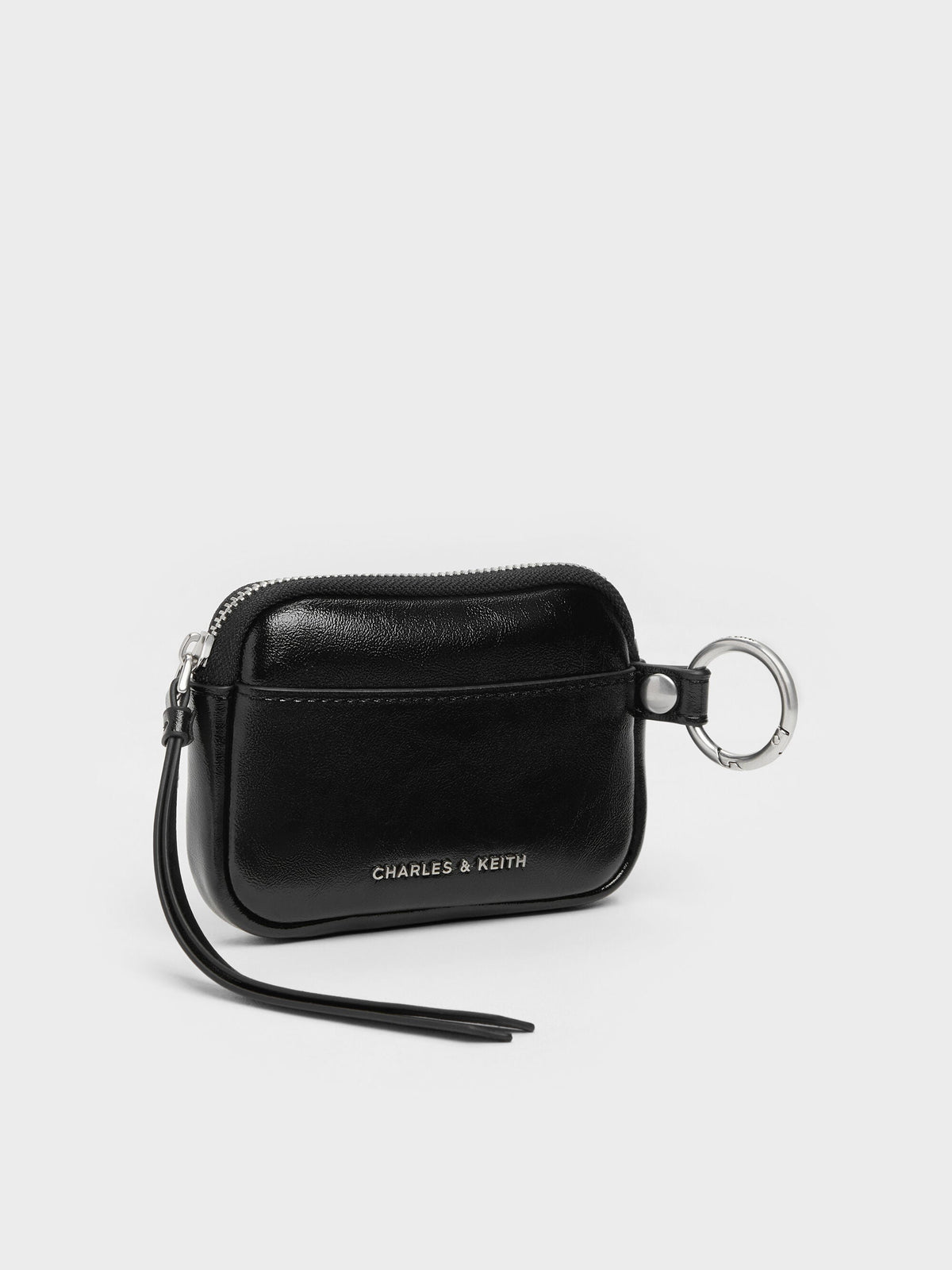 CHARLES & KEITH Hot Sale / Tatiana Zip-Around Card Holder - Noir